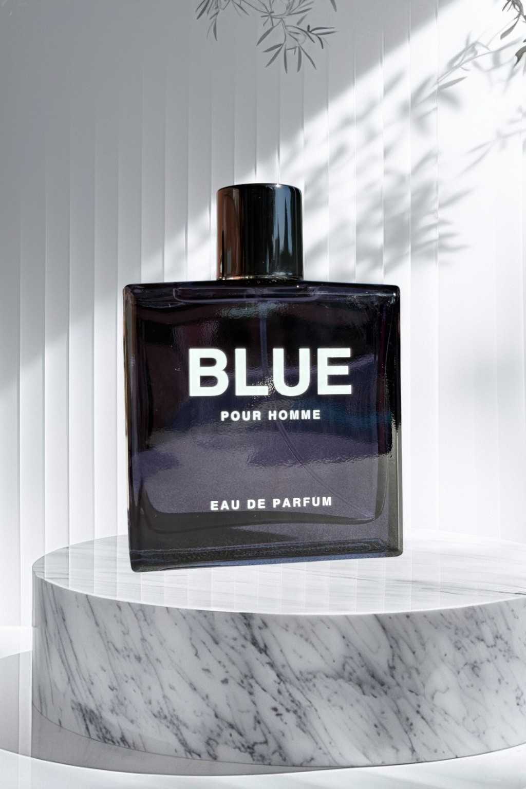 Blue fragrance bottle